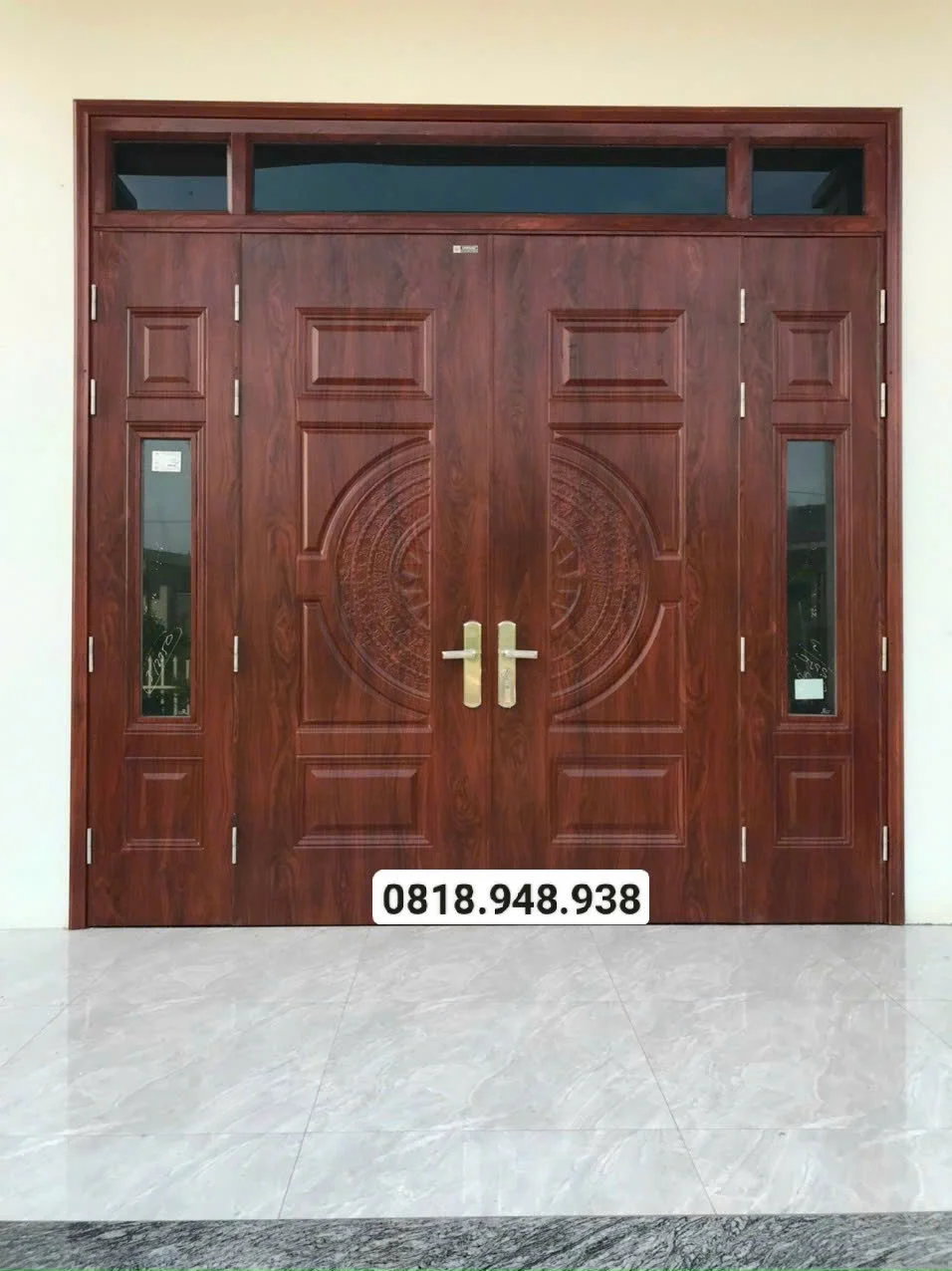 Cửa Thép Vân Gỗ 4 Cánh.